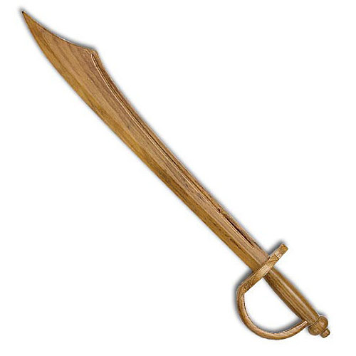 Wooden Caribbean Pirate Cutlass Sword Prop Black in Los Angeles Store