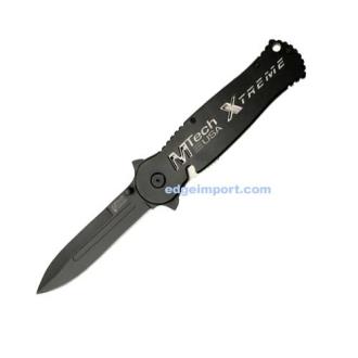 Mtech Xtreme USA Tactical Operations Folding Knife Dagger Point Black 9.5in