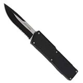 Devastator Lightning OTF Black Serrated Drop Point Automatic Dual Action Knife