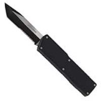 8PA41-50BTSBS - Second Chance Lightning Black Dual Action Serrated Tanto Automatic OTF Switchblade Knife