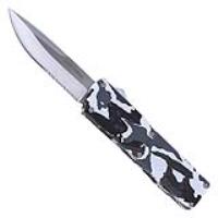 8PA41-50SWDSS - Suburban Commando Lightning OTF City Camo Serrated Drop Point Automatic Dual Action Knife