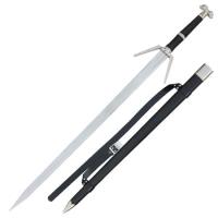 1C3-8SM9-485 - Rivian Warrior Silver White Double-Headed Wolf Sword