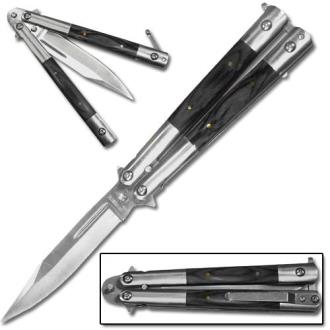 Have Duty Butterfly Knife with Black Wood Handle