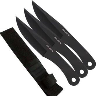 8.5" Overall Jack Ripper Throwing Knives 3Pcs Set Black