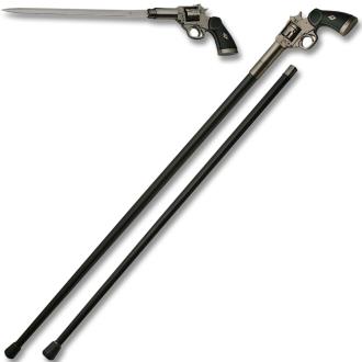 Revolver Style Handle Cane Sword Cane