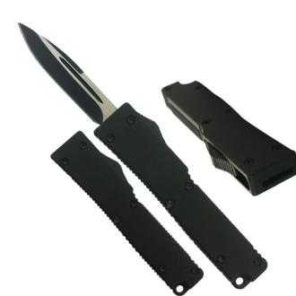 Electrifying California Legal OTF Switchblade Dual Action Single Edge Knife Black