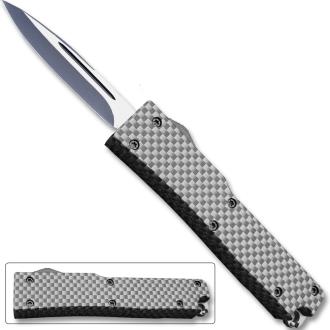 Electrifying California Legal OTF Dual Action Knife Carbon Fiber Handle