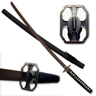 Red Blade Warrior Katana Sword Black Scabbard