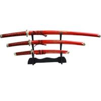 JL-021RDR4 - 3 Pcs Samurai Sword Set 1