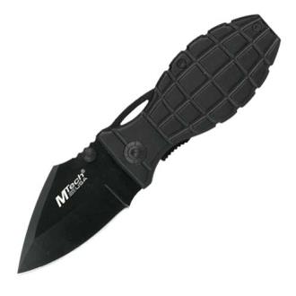 Mtech Grenade Style Knife Tactical Black Military Folding Stainless Steel Blade