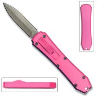 9931-PK - Legends Micro OTF Stiletto Switchblade Blade Knife Pink Out The Front
