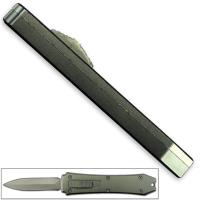 9931-9SV - Legends Micro OTF Stiletto Switchblade Blade Knife SILVER Out The Front