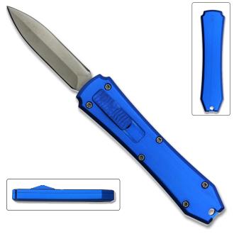 Legends Micro OTF Stiletto Blade Knife Blue Out The Front