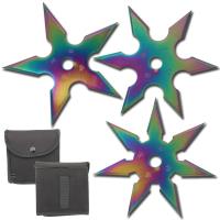 UL9029-3T - Khoga Ninja Sure Stick Throwing Star 3pcs Set - Titanium