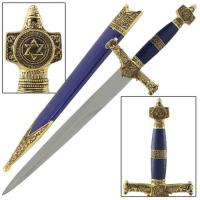 WG906BL - King Solomon Medieval Crusader Dagger Blue