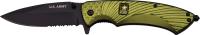 A-A1025GP - Officially Licensed US Army Spring Assisted Tactical Survival Knife GREEN Serrated