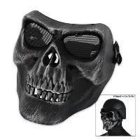 BK2346 - Airsoft Military Skull Facemask All Black - BK2346