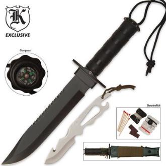 MIA Survival Knife & Skinning Knife Combo with Survival Kit & Sheath -  BK1992