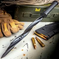 BK5095 - Black Spiral Penetrating Dagger With Sheath