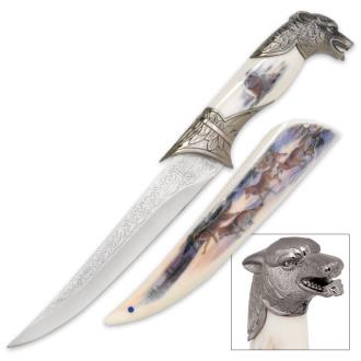 Custom Legend Wolf Bowie Knife