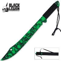 BV182 - Black Legion Green Skull Mayhem Machete BV182