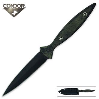Condor Compact Dagger with Black Traction Powder Coating and Micarta Handle