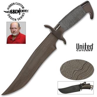 Gil Hibben Highlander Bowie Damascus with Sheath