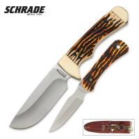 17-SC4482 - Schrade Uncle Henry Elk Hunter Fixed Blade Combo Knife Set