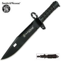 SW2B - Smith &amp; Wesson Special Ops M9 Black Bayonet Knife &amp; Sheath - SW2B