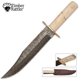 Timber Rattler Damascus Steel Bowie Knife TR117