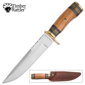 Timber Rattler Ranchero Fixed Blade Knife with Genuine Leather Sheath
