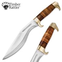 17-TR148 - Timber Rattler Forest Sultan Stacked Leather Bowie Knife