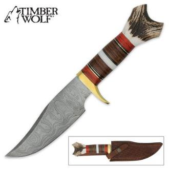 Timber Wolf Damascus Hiker Bowie TW355
