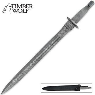 Timber Wolf Medieval Damascus Sword with Sheath - TW401