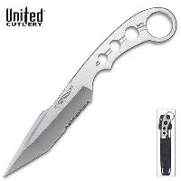 UC2734 - Elite Forces Slim Concealable Tanto Knife With Finger Grip &amp; Sheath - UC2734