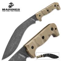 17-UC3145 - Usmc Desert Sand Kukri Machete With Heavy Duty Nylon Sheath