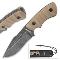 17-UC3183 - Usmc Desert Warrior Fixed Blade Knife With Nylon Leg Sheath