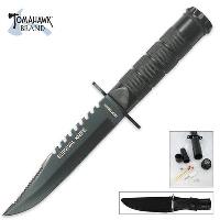 XL1168 - All Metal Black Hollow Handle Survival Knife - XL1168