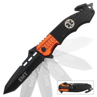 Assisted Opening First Responder Folding Tanto Rescue Knife