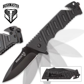 SHTF Bushmaster Tactical Black Pocket Knife