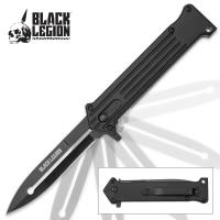 19-BV447 - Black Legion Chasm Stiletto Assisted Opening Pocket Knife