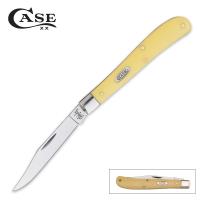 19-CA031 - Case CV Yellow Barehead Slimline Trapper Pocket Knife