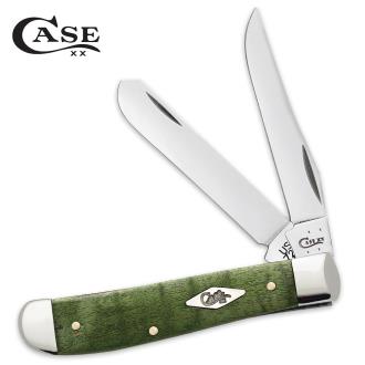 Case Green Curly Maple Trapper Pocket Knife