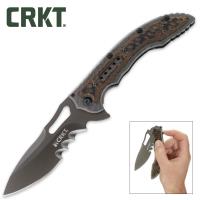 19-CR5471K - Crkt Ikoma Fossil Pocket Knife 5in Veff Serrations