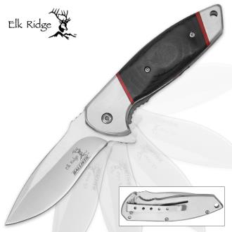 Elk Ridge Black Pakkawood Handle Pocket Knife