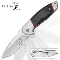 19-MC0820 - Elk Ridge Black Pakkawood Handle Pocket Knife