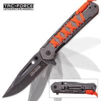 19-MC09107 - Tac Force Cordmaster Speedster Assisted Opening Pocket Knife with Orange Paracord