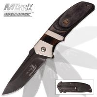 19-MC40353 - Elk Ridge Ballistic Barndoor Assisted Opening Pocket Knife Gray Pakkawood