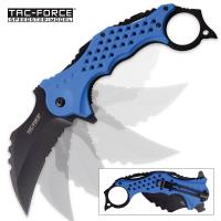 19-MC40582 - Tac Force RiverClaw Assisted Opening Folding Karambit Blue