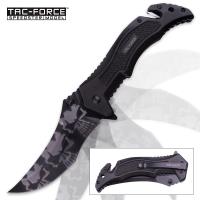 19-MC40654 - Tac Force Apparition Speedster Assisted Opening Pocket Knife - Ghost Skull Blade Art - Black